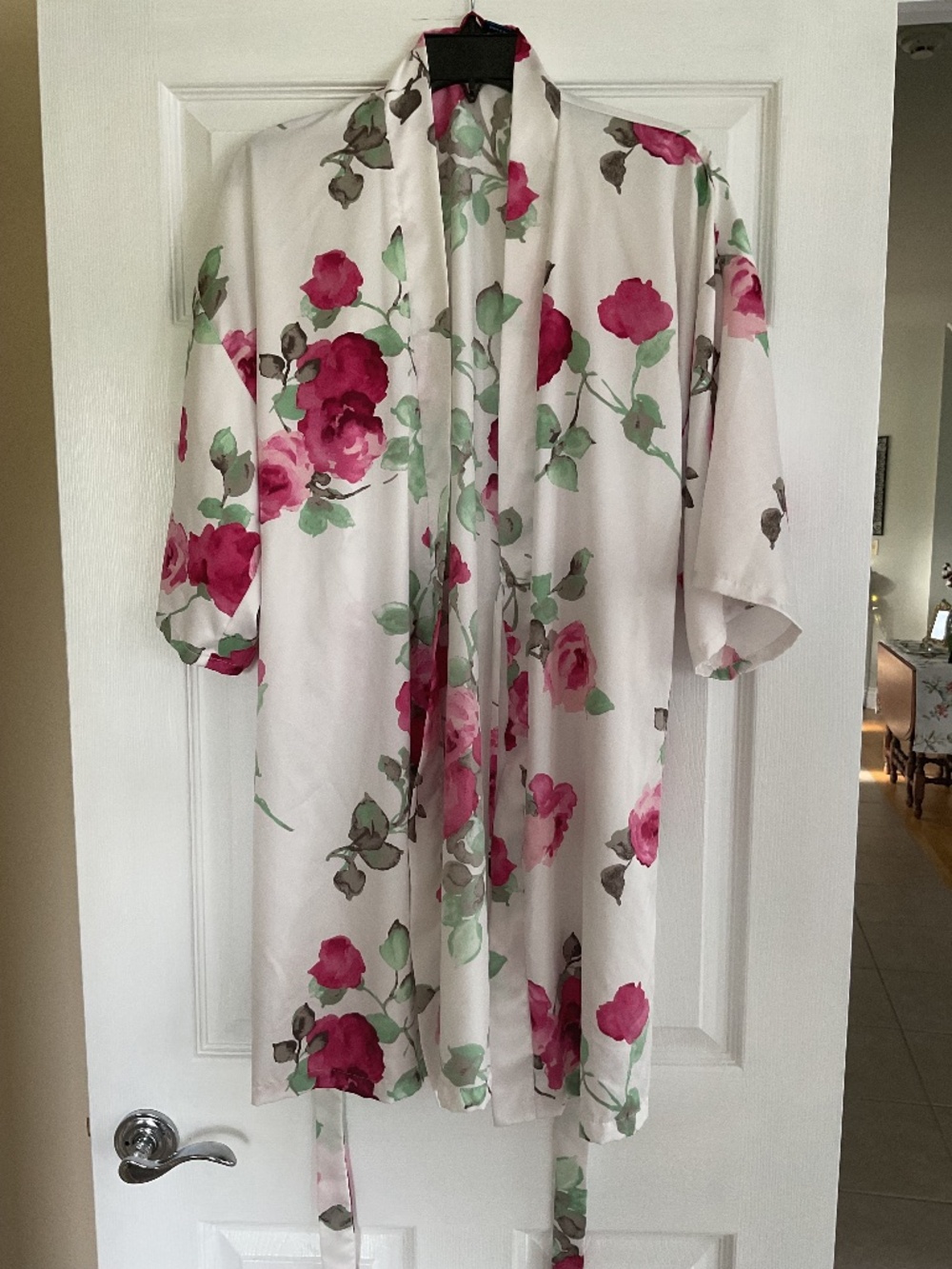 APT 9 Intimate Short Kimono Satin Robe Size M